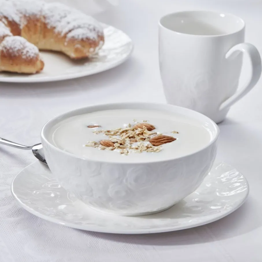 Zestaw śniadaniowy różyczki DUKA SARA 12 elementów porcelana