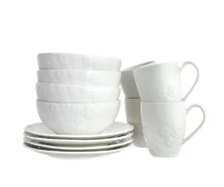 Zestaw śniadaniowy różyczki DUKA SARA 12 elementów porcelana