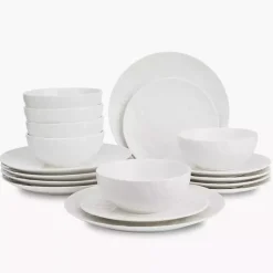 Zestaw obiadowy dla 6 osób różyczki DUKA SARA 18 elementów biały porcelana
